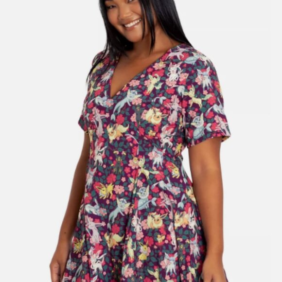 BlackMilk Pokemon Eevee Evolution Floral V Dress Size Extra Small XS - Picture 6 of 6